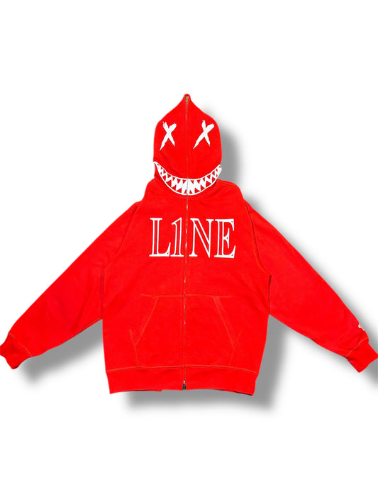 1 Line Full Zip Red